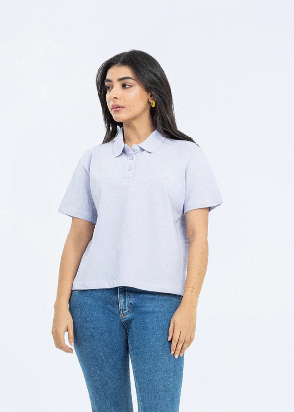 Boxy Crop Polo girls Shirt