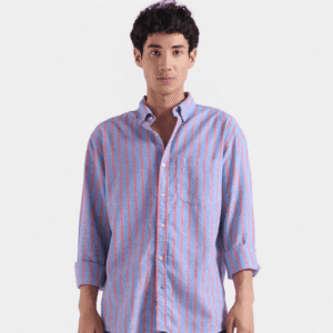Cotton Linen Striped Shirt