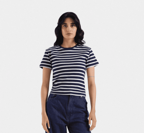 Super Cropped Striped T-Shirt