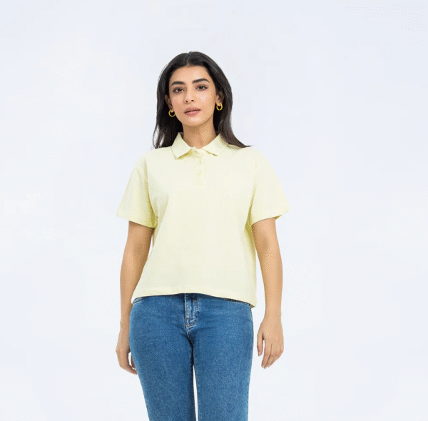 Boxy Crop Polo mango Shirt