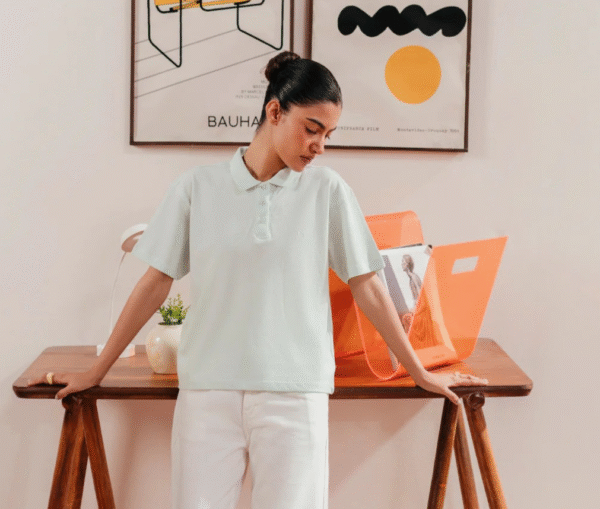 Boxy Crop Polo Shirt