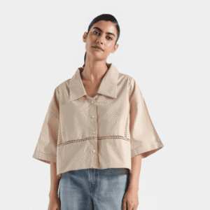 Super Cropped Poplin Shirt